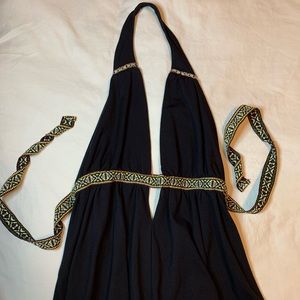 Black Low cut Halter Top